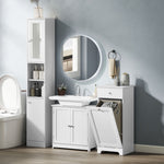 Bathroom Cabinet With 1/2 Laundry Baskets | Medium | White
