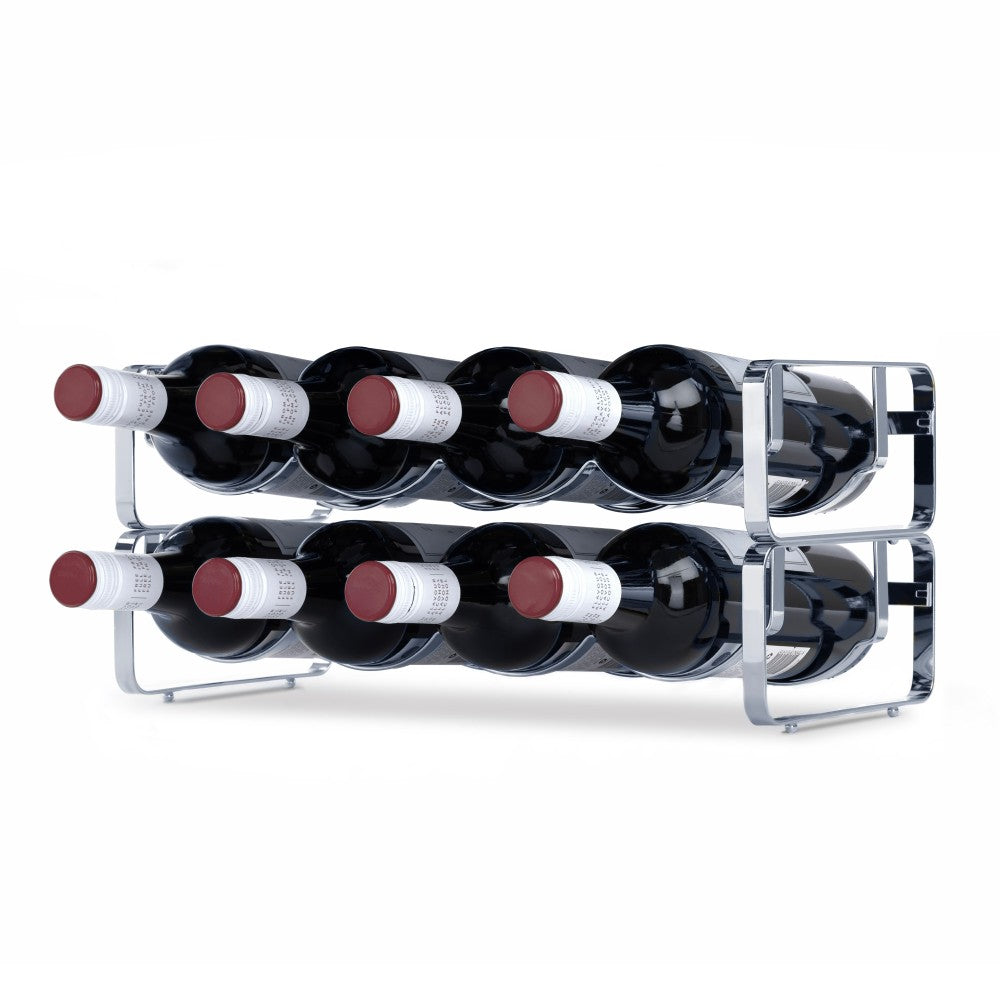 Metal Wine Rack Countertop Organiser For 4 To 16 Bottles | Silver