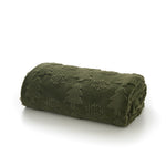 Soft Faux Fur Throw Winter Forest | 130cm x 150cm | Green