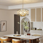 HOMCOM Ceiling Light With Adjustable Height, Modern Crystal Chandelier