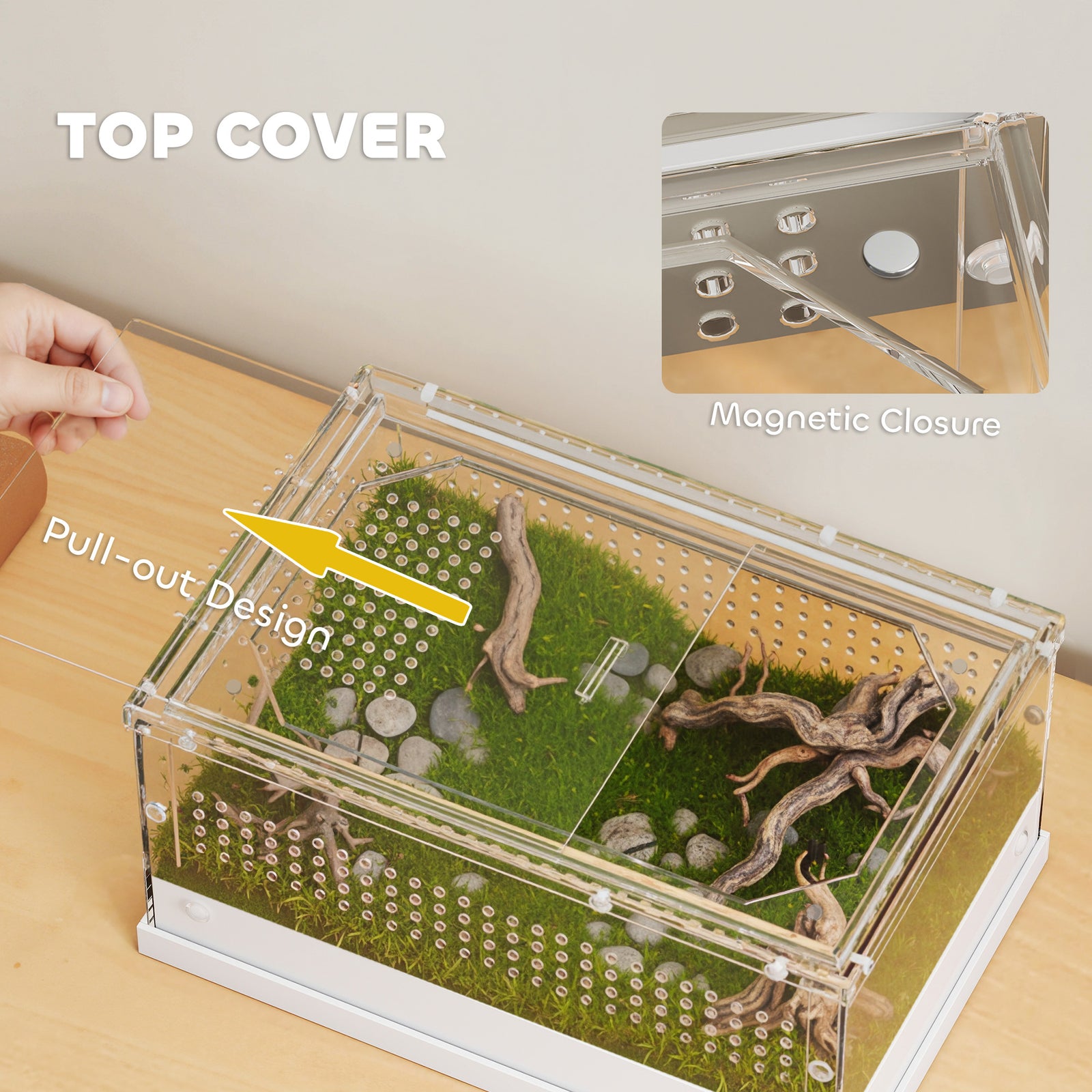 Reptile Terrarium, Vivarium Acrylic For Snake, Gecko | Small | Clear