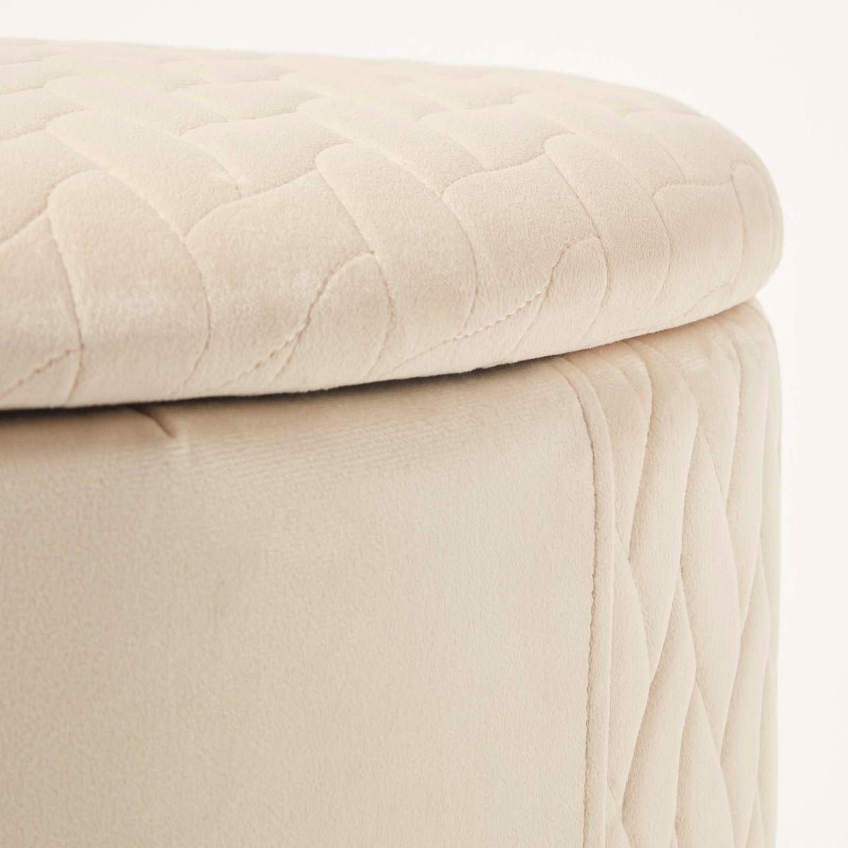 Arundel Heart-shaped Velvet Footstool With Storage | Natural