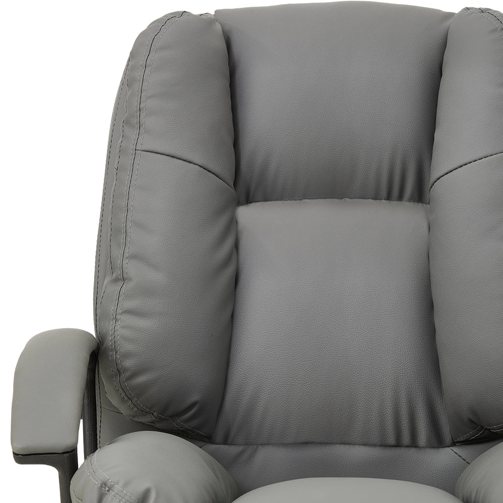 Pu Office Chair With High Back, Adjustable Gas Lift, 360° Swivel & Armrests | Dark Grey