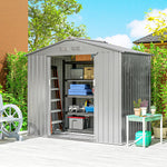 7 X 4ft Garden Shed Storage W/ Foundation Kit, Vents | Light Grey
