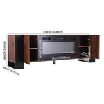 36-inch Recessed Electric Fireplace Tv Stand With Remote Control, 12 Flame Colors & 5 Brightness Levels | Walnut