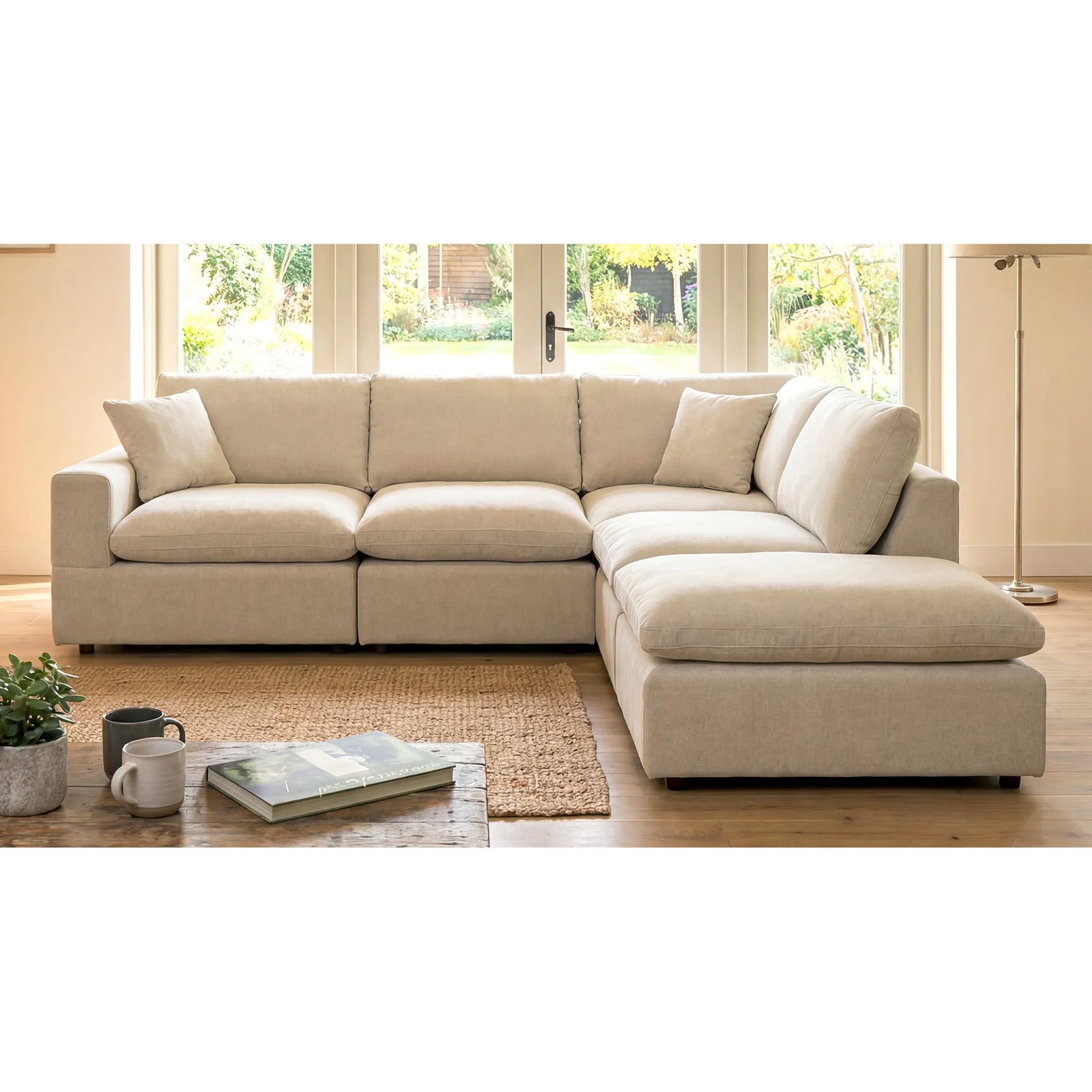 Cotleigh Reversible 5-piece Modular Corner Sofa | Beige