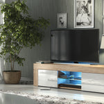 Loom Tv Unit 130cm With Led Lights | Natural Oak
