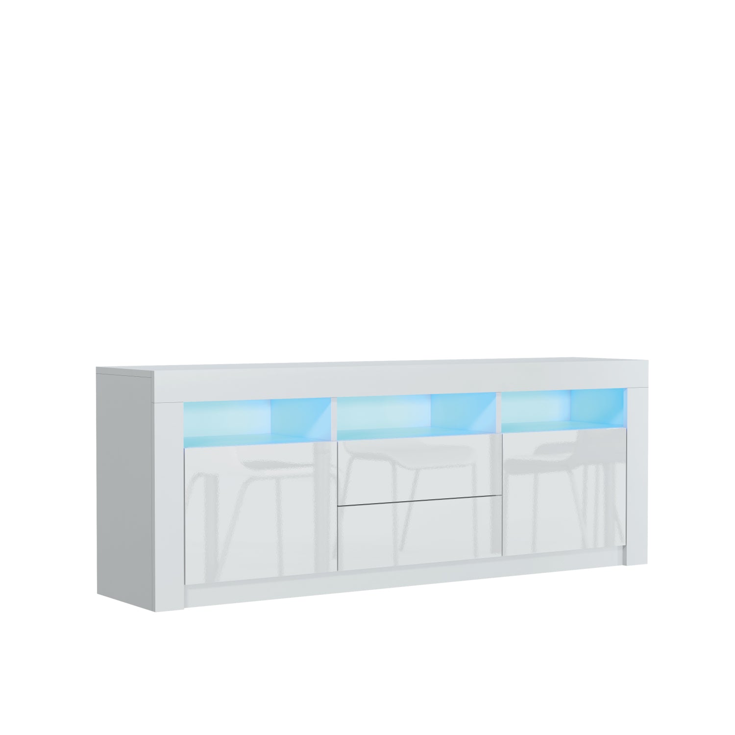 Shine Tv Unit 160cm With Led Lights | White