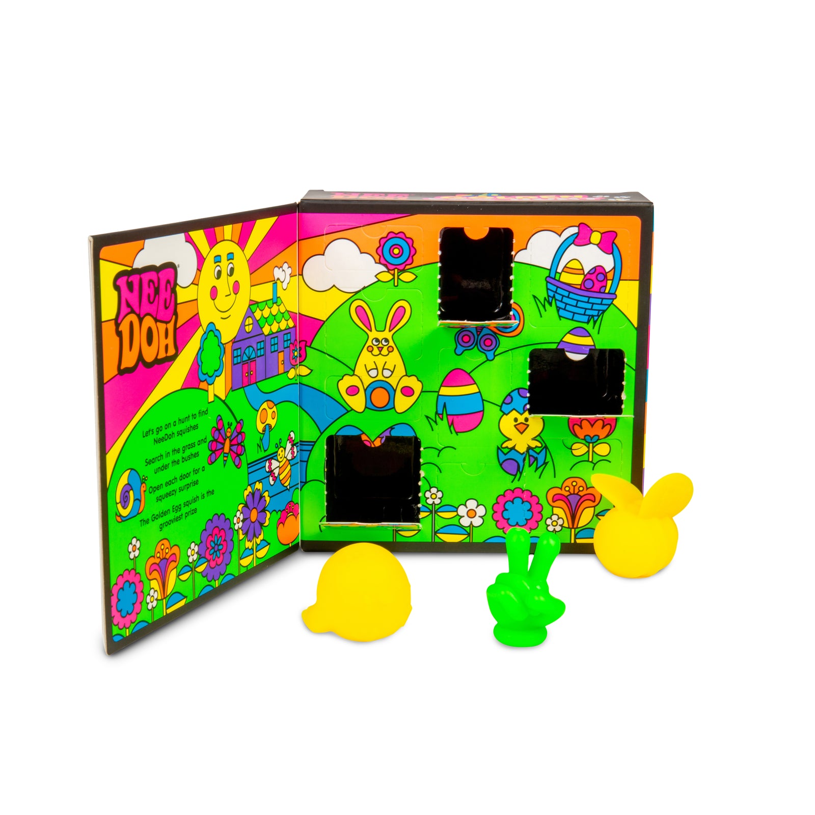 Needoh Golden Egg Hunt - Kids' Easter Fidget Toys Box With Mystery Doors
