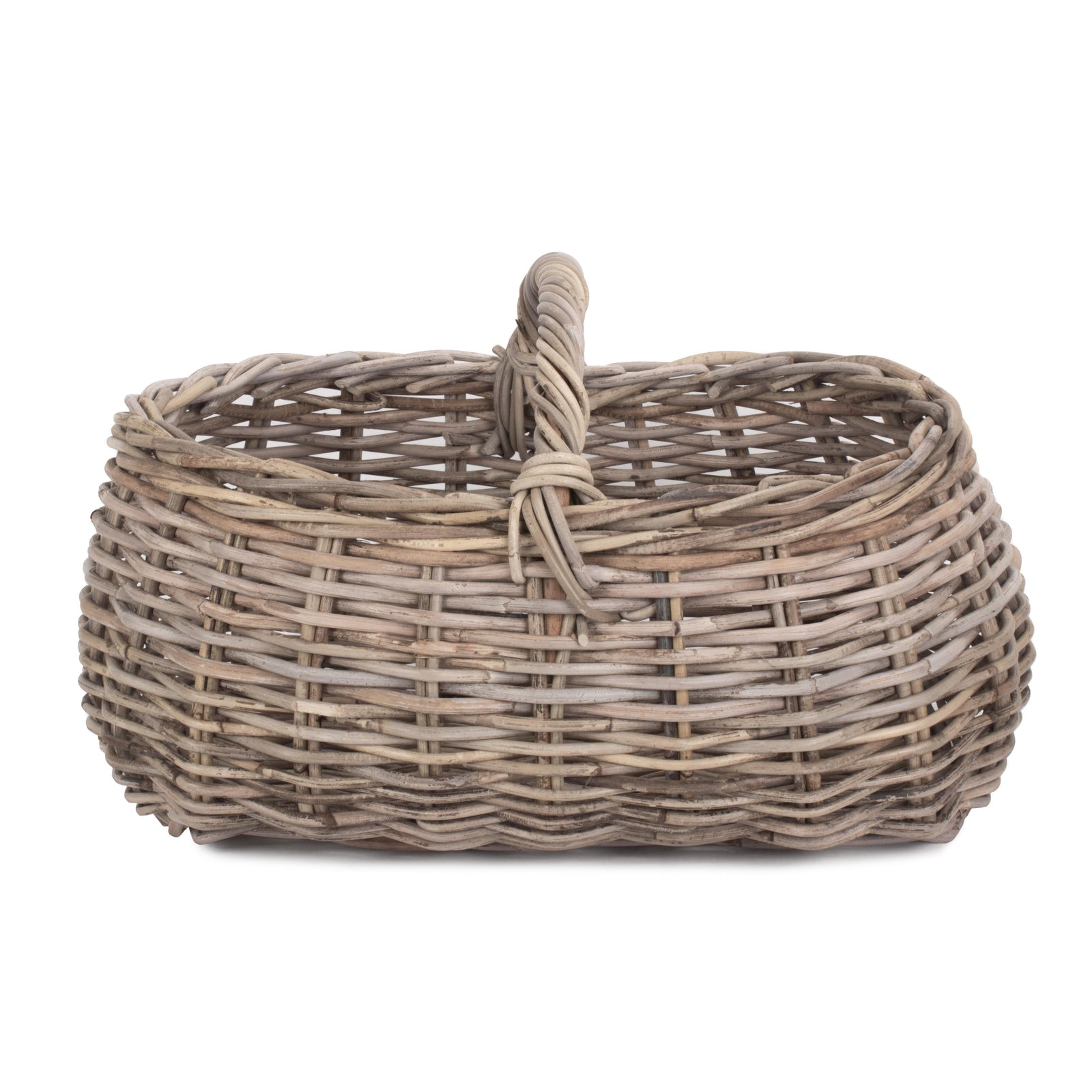 Grey Rattan Market Basket | Brown