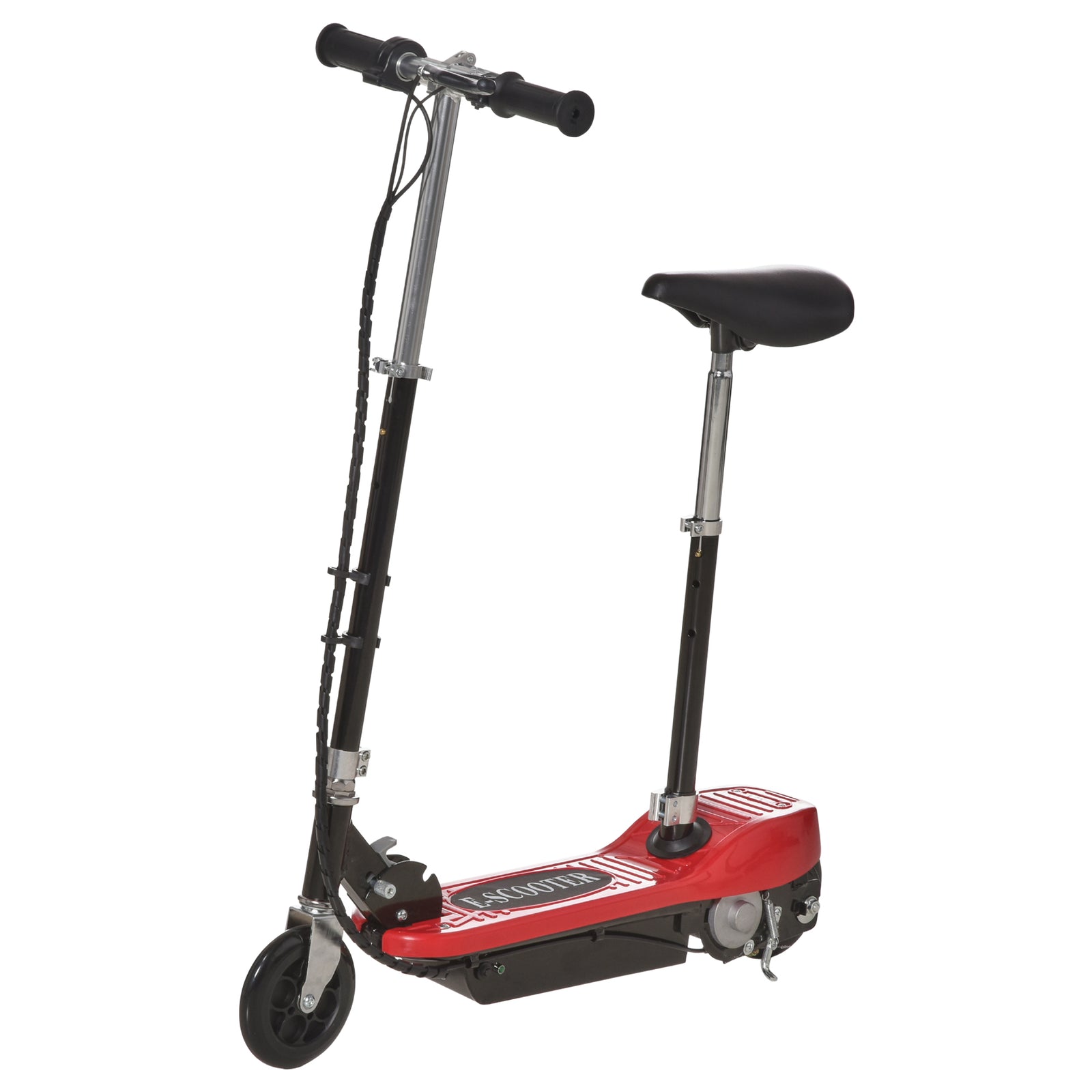 Foldable Powered Scooter With Adjustable Seat And Brake | Red