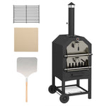 2-in-1 Pizza Oven, 3-tier, Rain Cover, Chimney | Black