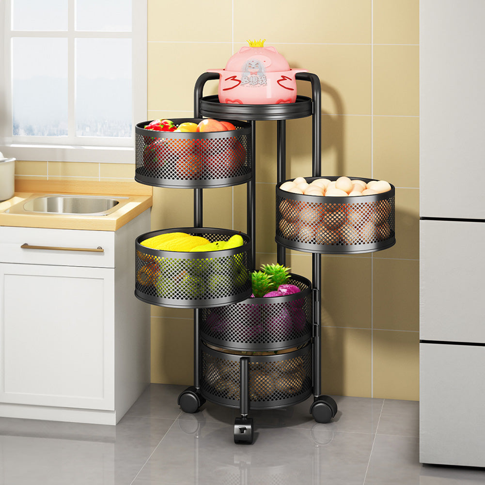 5-tier Kitchen Rotating Storage Rack