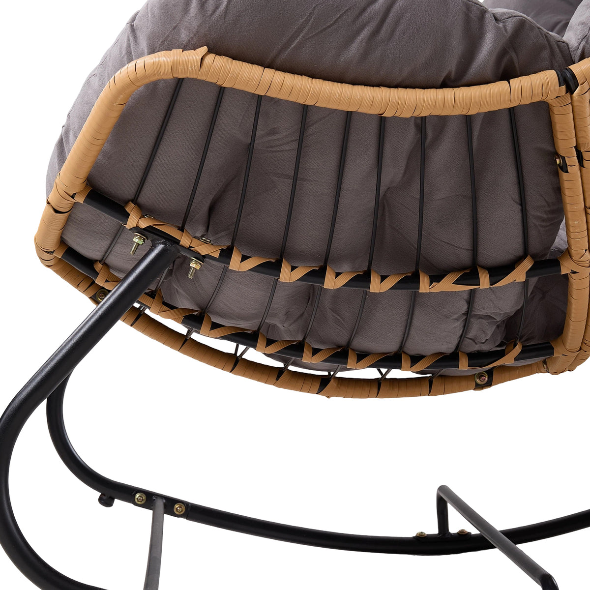 Modern Rocking Chair with Cushion – Compact | Grey