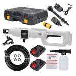 21v Cordless Handheld Pressure Washer With 2 Batteries, 5m Hose, 6-in-1 Nozzle & Foam Cannon, Portable Car And Garden Cleaner | White