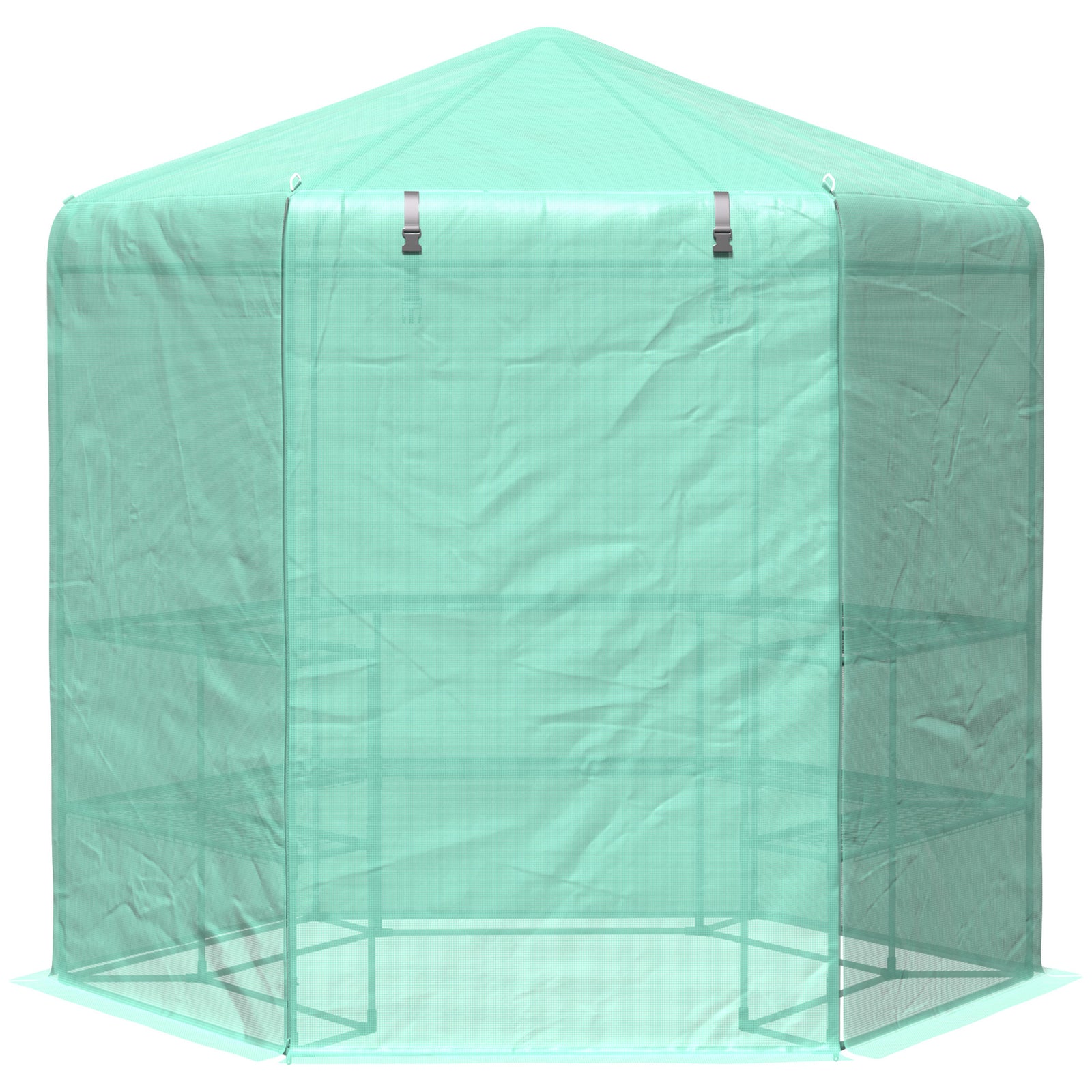 Hexagon Walk-in Greenhouse With Zipper Door