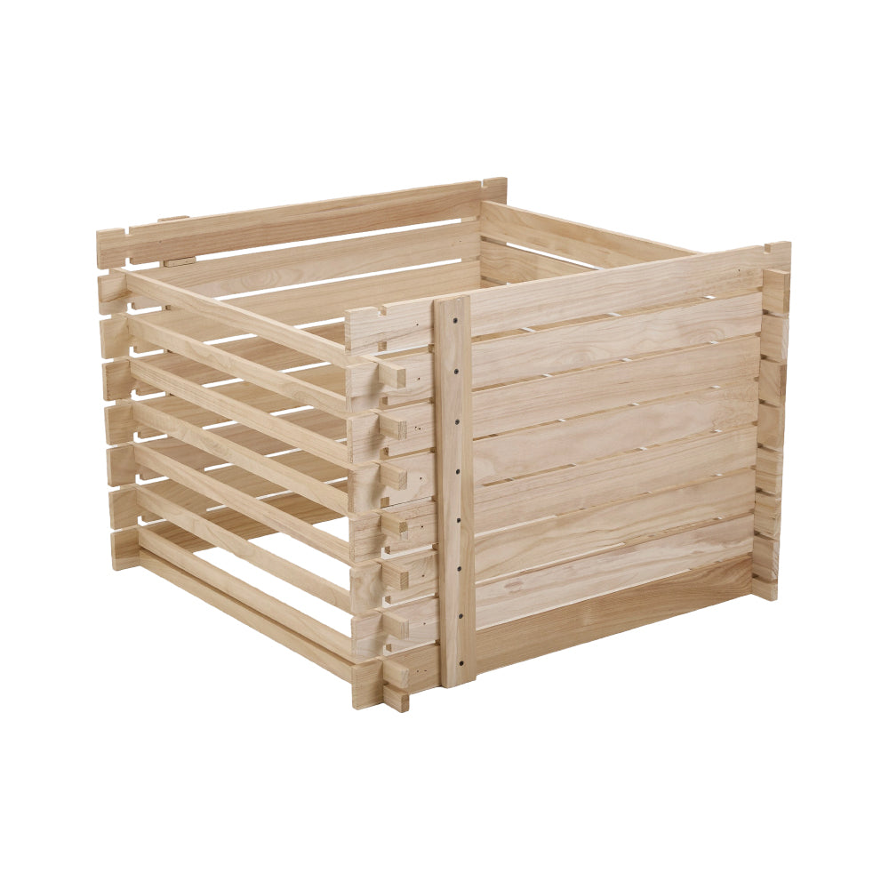Wooden Garden Compost Bin, Eco-friendly Paulownia Wood, Ventilated Design, Tool-free Assembly | Small