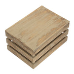 Oak Effect Slatted Lidded Wooden Storage Box | Medium | Brown