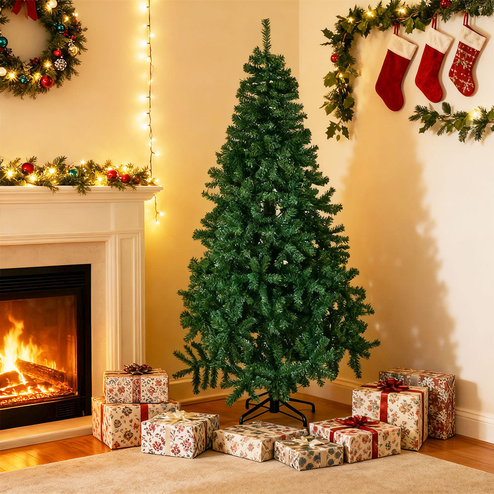 6ft H Green Artificial Christmas Tree With Metal Stand