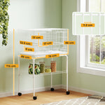Bird Cage With Divider, 4 Wooden Perches, Slide Out Tray | White