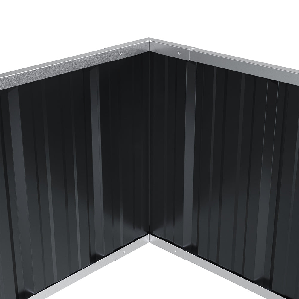 120/160/240cm W X 80cm D X 45cm H Anthracite Grey Raised Garden Bed Galvanized Raised Garden Bed Outdoor Heightened Steel Metal Planter Box | Large