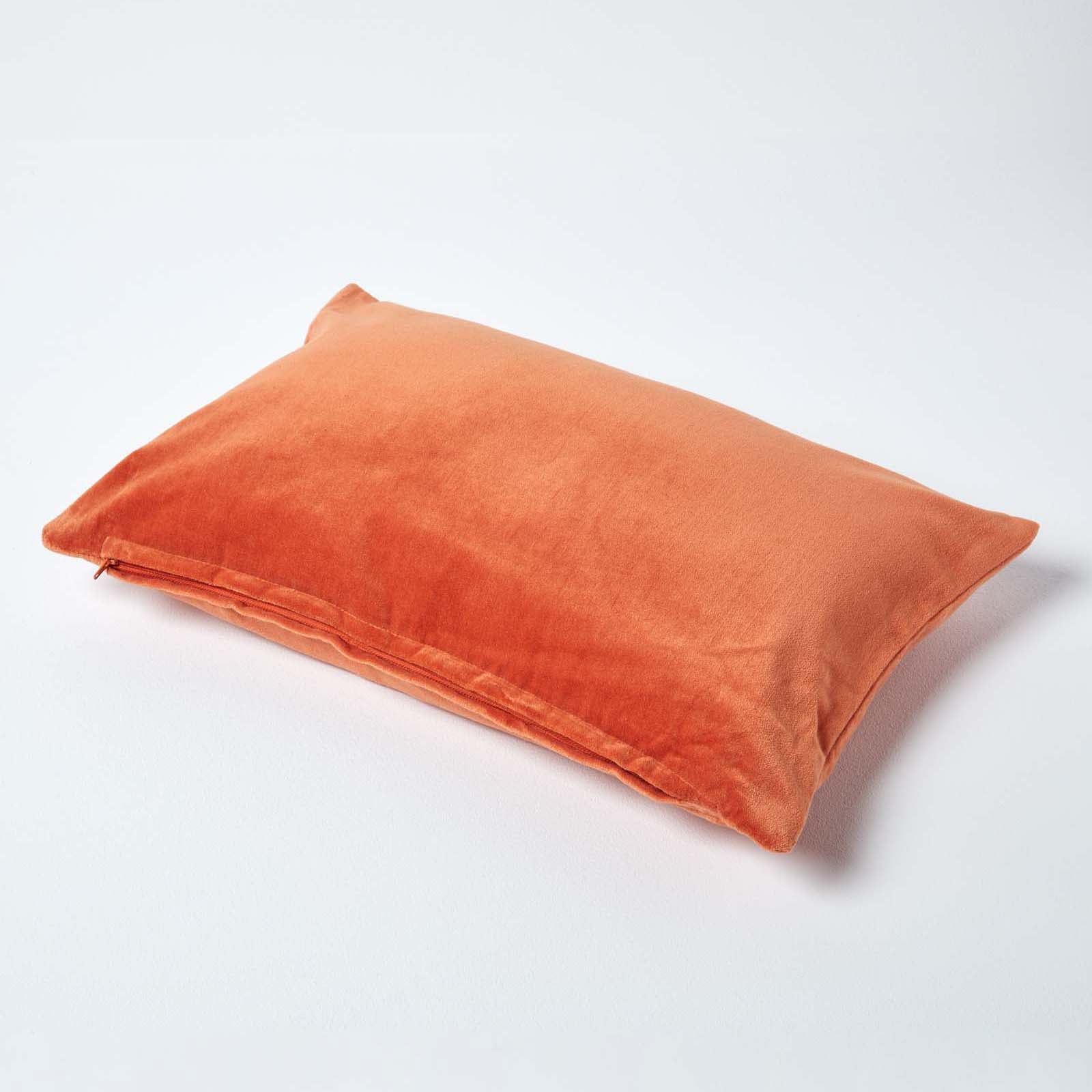 Luxury Cotton Velvet Cushion Cover | 30cm x 50cm | Burnt Orange