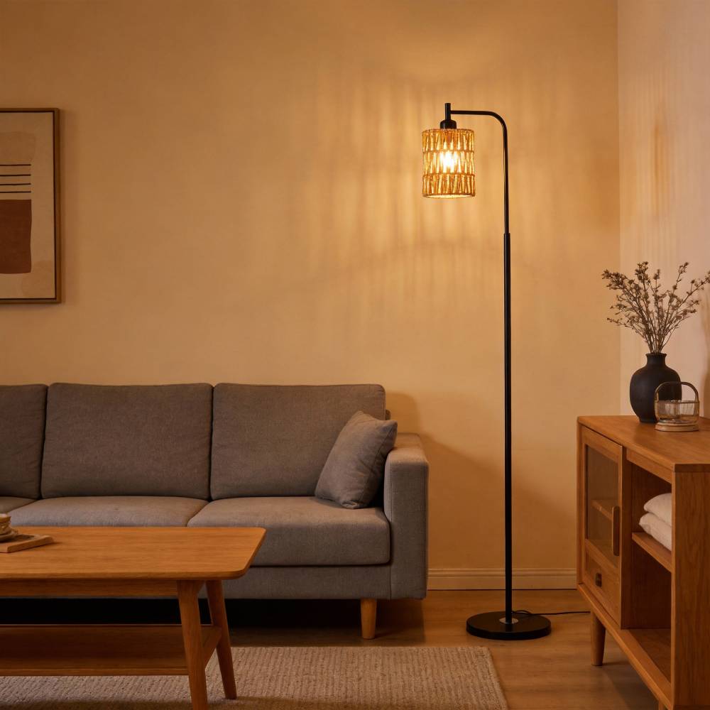 Breeins Modern Floor Lamp With Cylindrical Shade