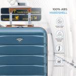 55x40x20cm Lightweight Luggage Hard Shell Cabin Suitcase 60+ Airlines Approved - Carry On Case - 4 Wheels | 55 x 40 x 20cm | Blue