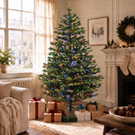 Artemis Home Aldercombe Pre-lit Pe Artificial Christmas Tree - Warm White & Multicolour LEDs