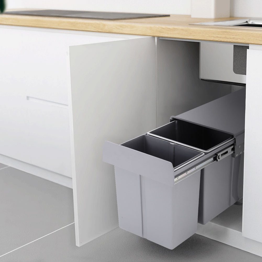 10l+20l Under-cabinet Trash Bin With Smooth Metal Runners