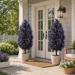 HOMCOM Set Of 2 Artificial Lavender Flowers With Stakes For Indoor Outdoor