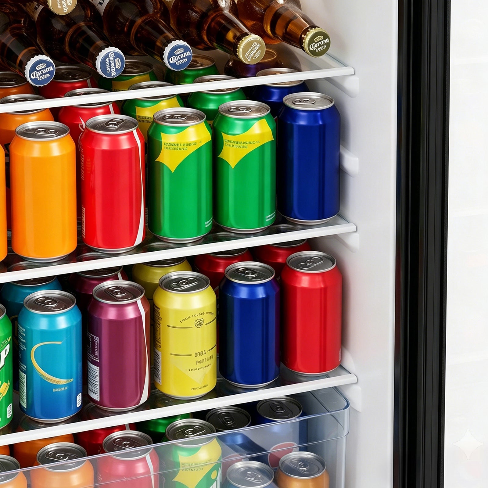 Breeins 83l Door Beverage Cooler With Led Light & Freezer Box
