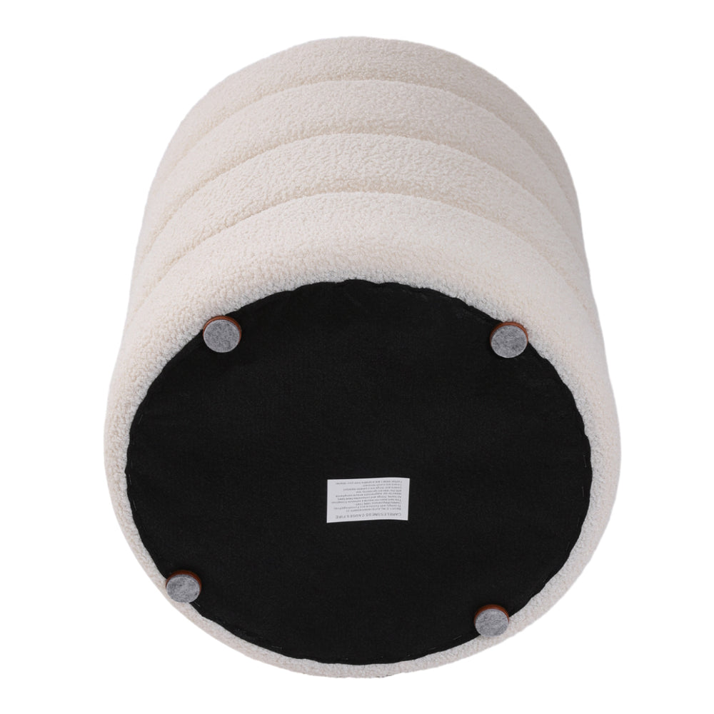 Round Channel Upholstered Ottoman