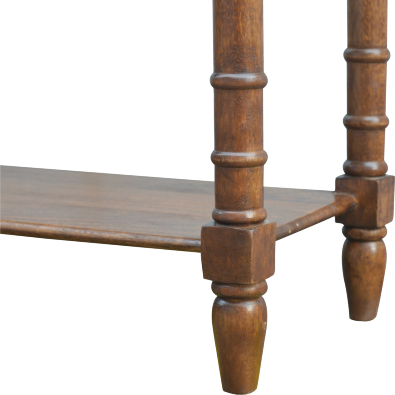 4 Drawer Hallway Console Table, Walnut Finish, Brown