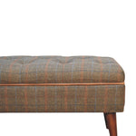 Solid Wood Multi Tweed Buffalo Pipe Bench