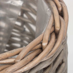 Wicker Round Antique Wash Planter | Small