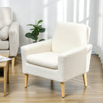 Accent Chair With Wood Legs Wide Seat Teddy Armchair