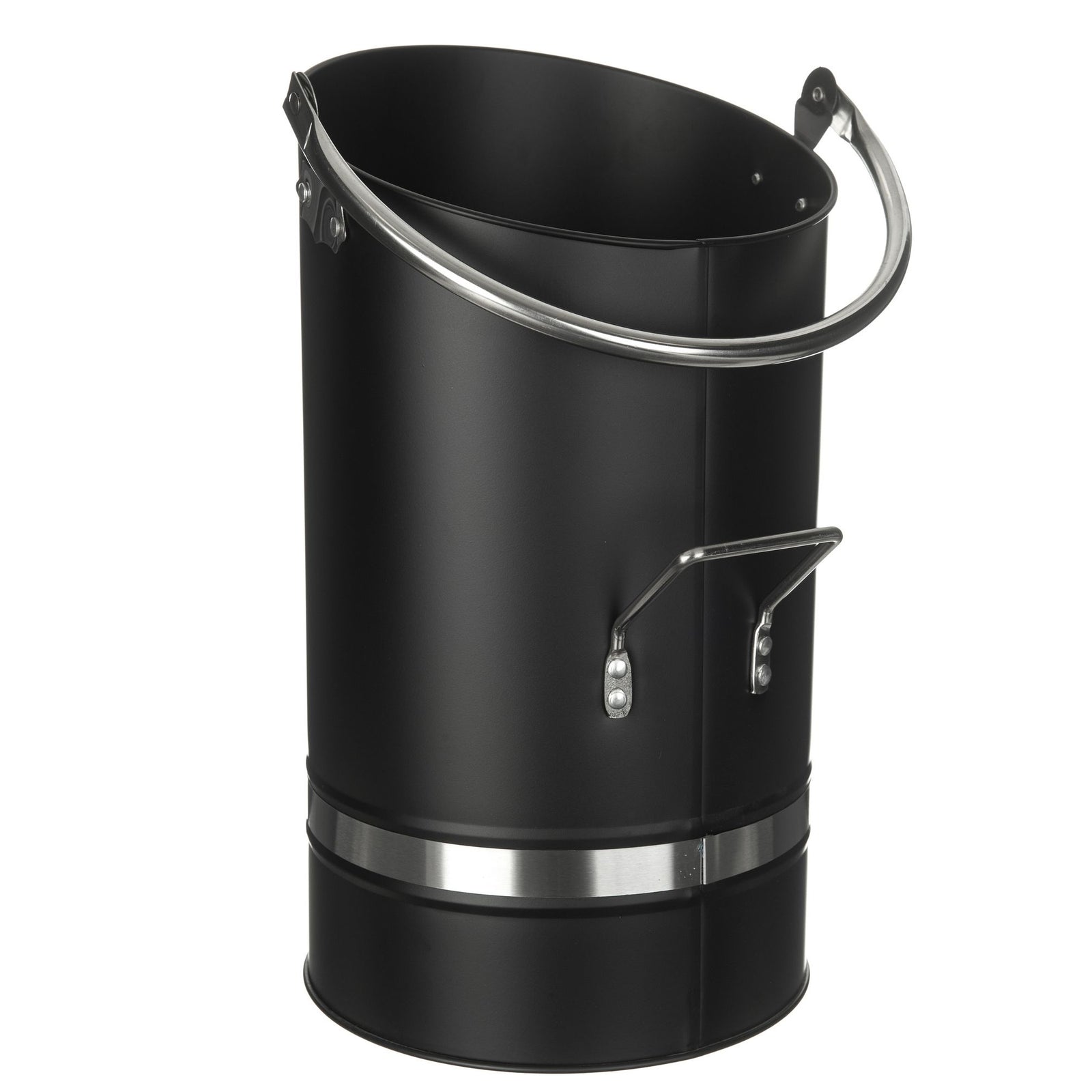 Fireplace Coal Bucket Ellipse Design With Nickel Coated Handle