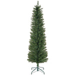 5/6/7ft Artificial Pencil Christmas Tree Realistic Green/White | 6ft | Green