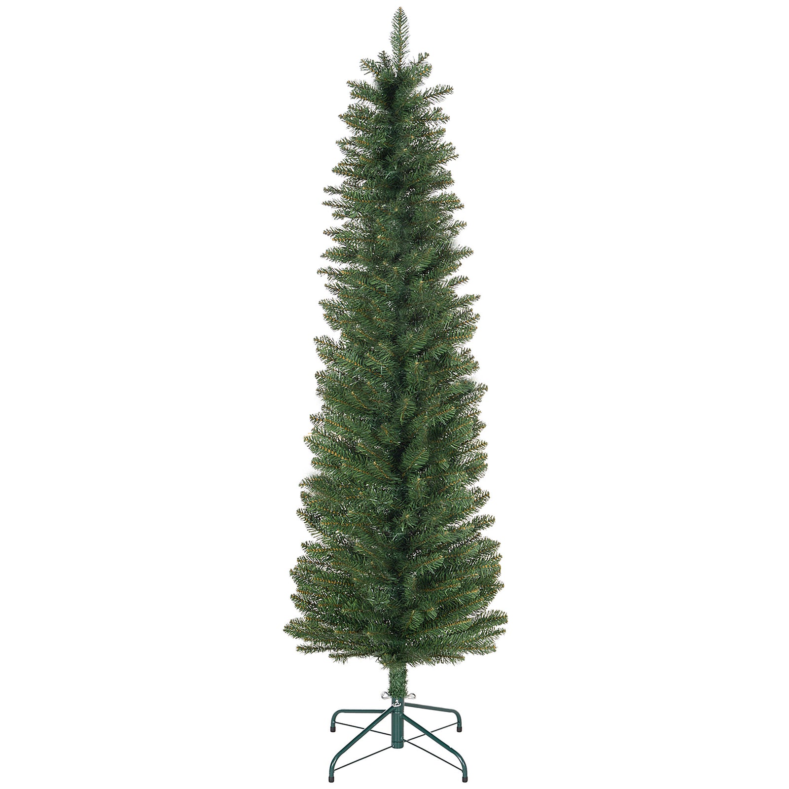 5/6/7ft Artificial Pencil Christmas Tree Realistic Green/White | 6ft | Green