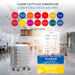 55x40x20cm Lightweight Luggage Hard Shell Cabin Suitcase 60+ Airlines Approved - Carry On Case - 4 Wheels | 55 x 40 x 20cm | Silver