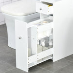 Slim Floor Cabinet Narrow Wooden Storage With Drawers