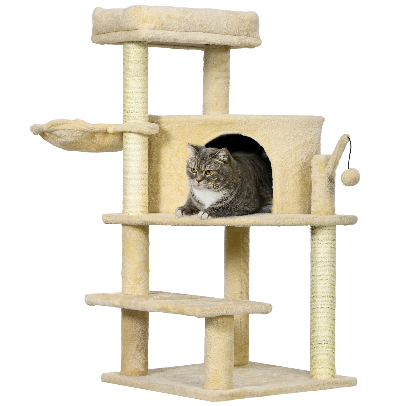 Cat Tree Tower Climbing  Activity Centre With Sisal Scratching Post | Cream