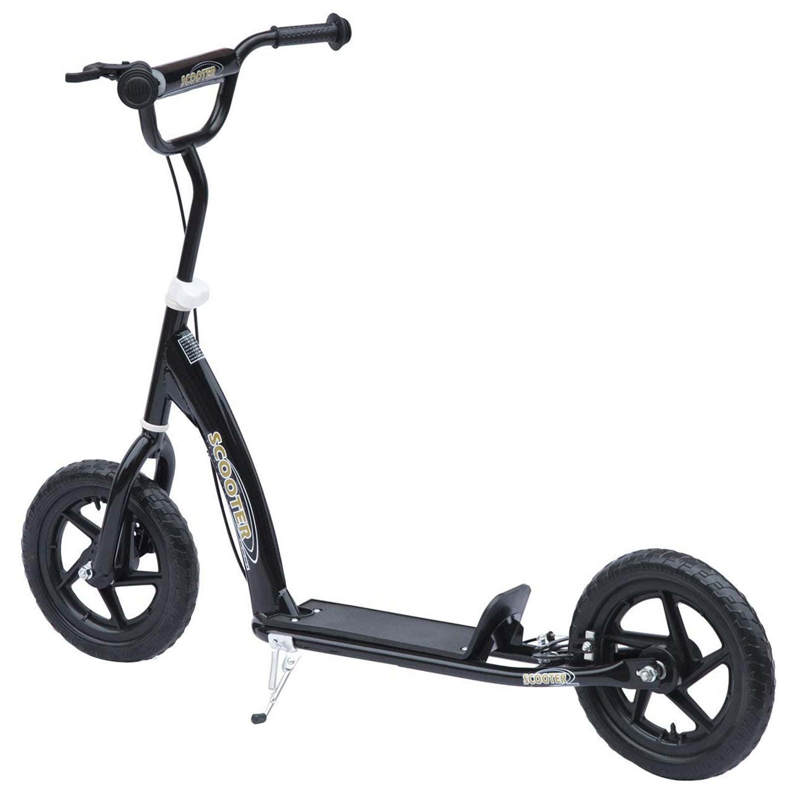 Push Scooter Teen Kids Stunt Bike Ride On With 12" Eva Tyres | Black