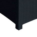 Rattan Garden Side Table Wicker Patio With Tempered Glass | Black