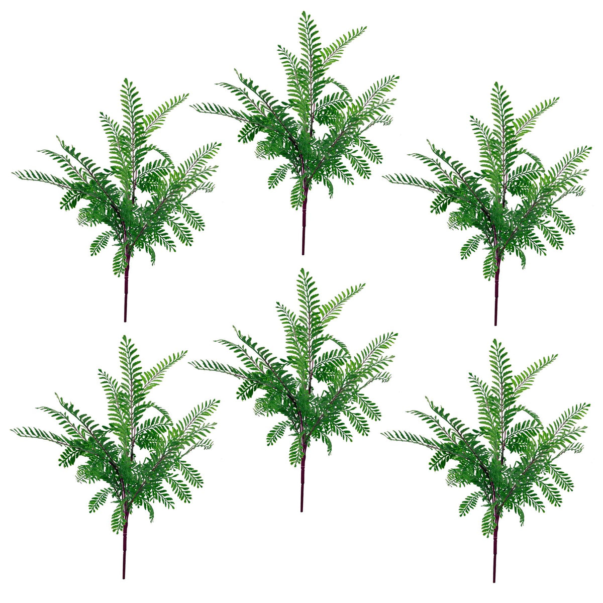 6 X 55cm Artificial Himilayan Maidenhair Fern Bush Dark Green Plant