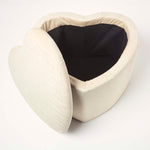 Arundel Heart-shaped Velvet Footstool With Storage | Natural