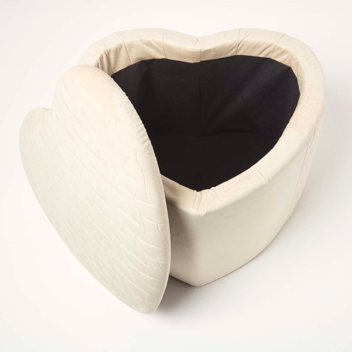 Arundel Heart-shaped Velvet Footstool With Storage | Natural