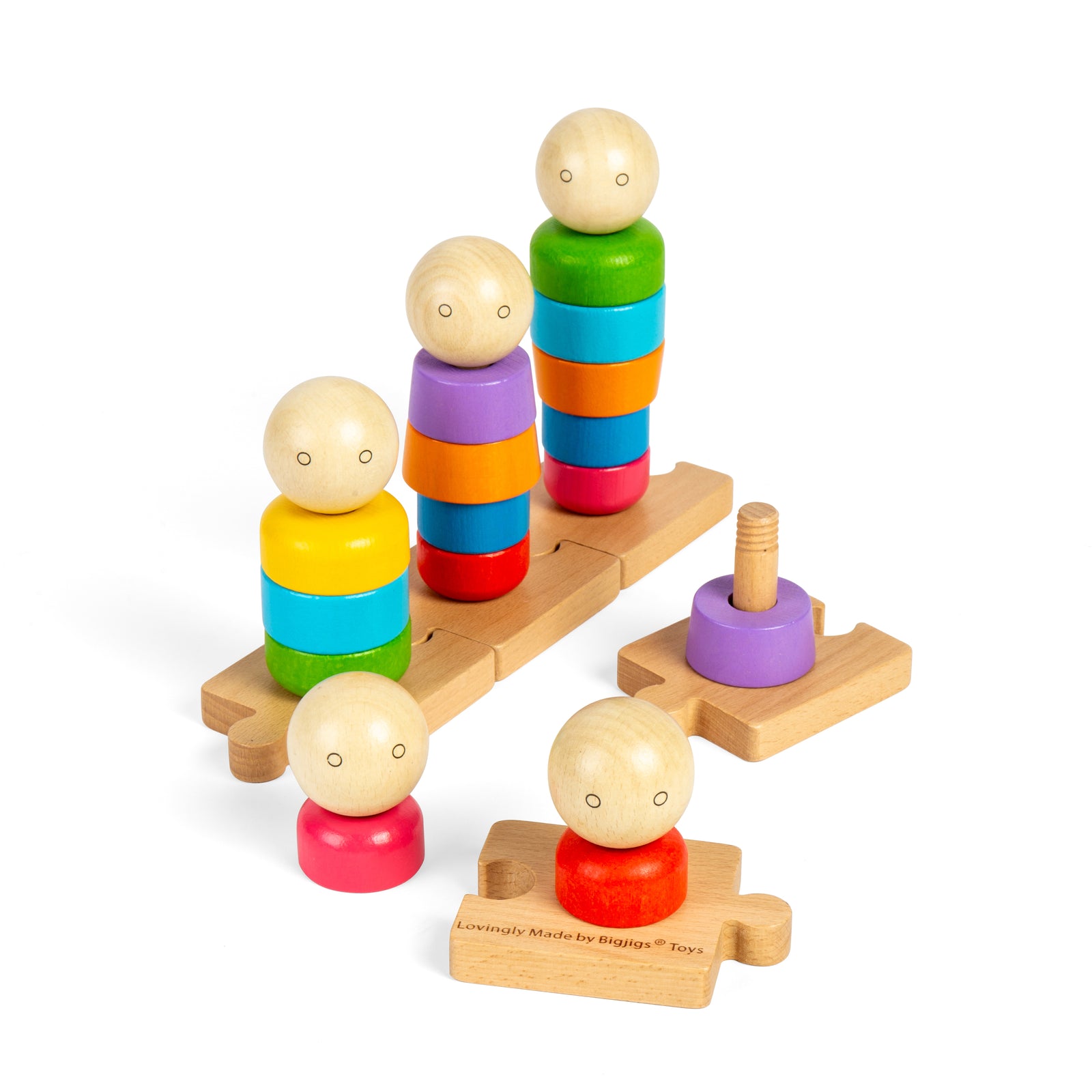 Wooden Rainbow Family Stacking Toy
