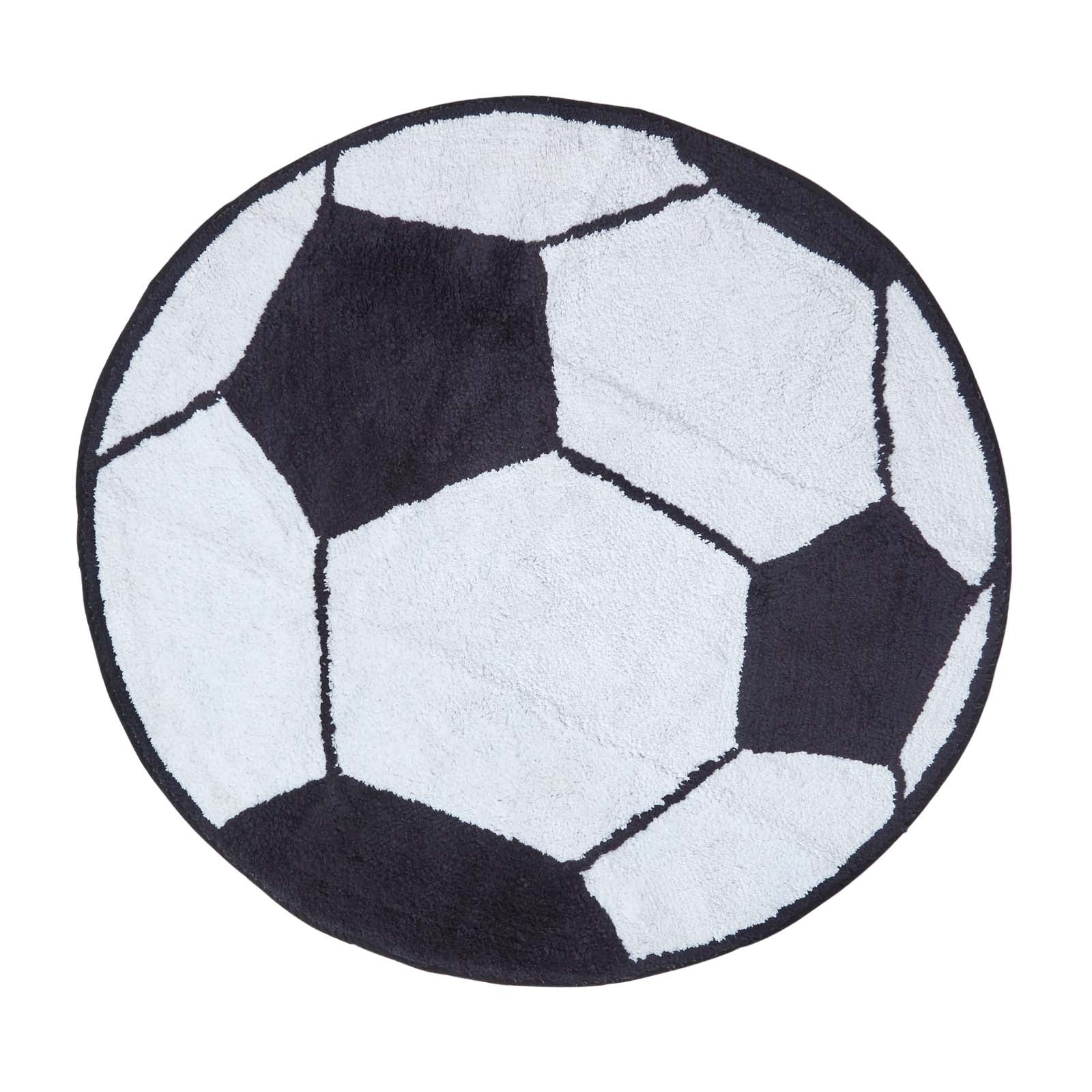 Cotton Tufted Football Children Rug | 120cm | Black & White